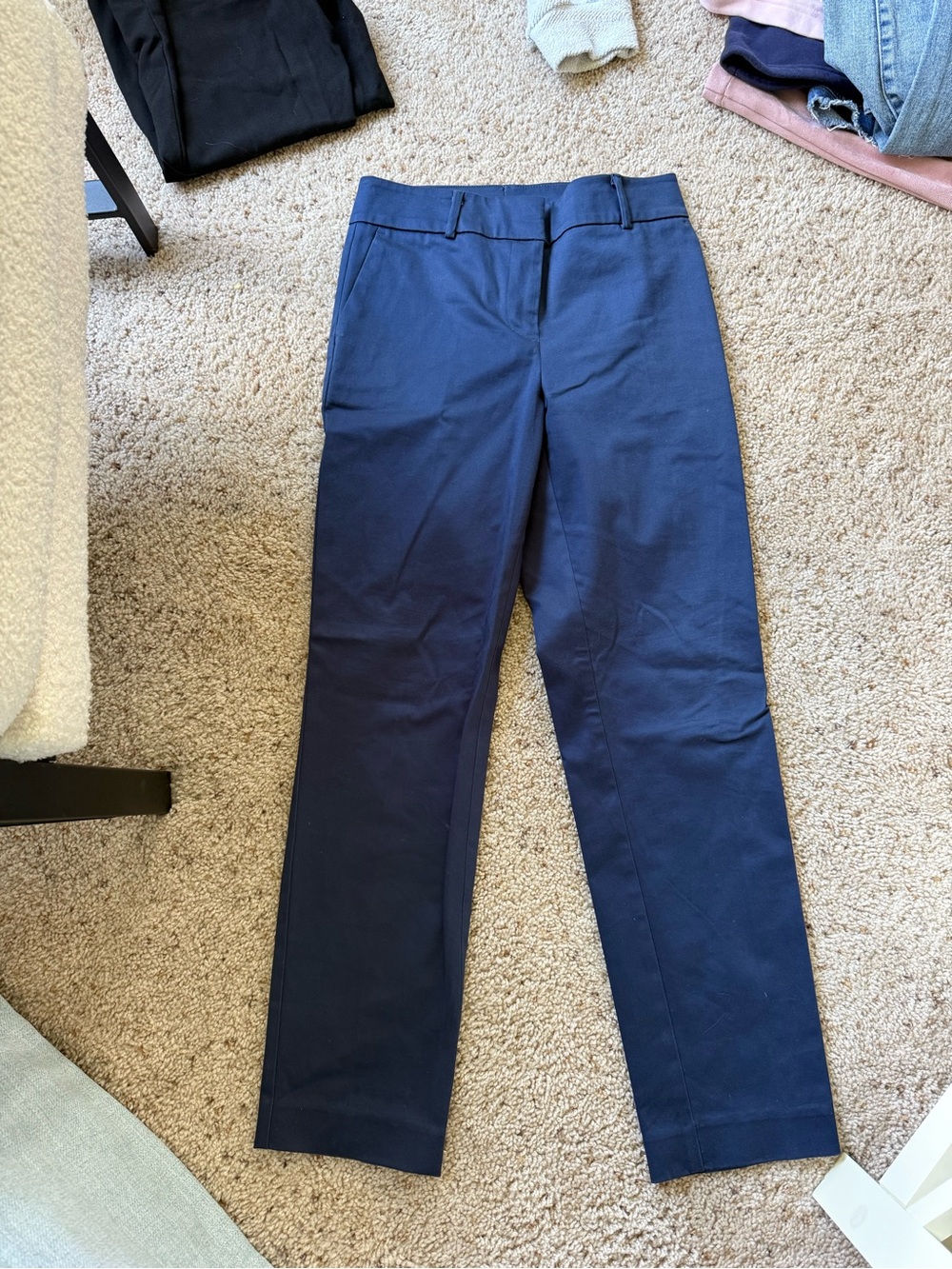 Ann Taylor Navy Straight-Leg Trousers